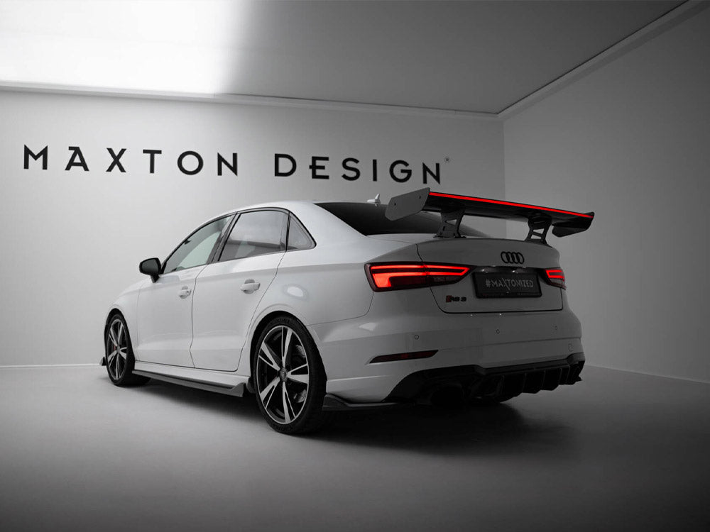 Maxton Design Carbon Spoiler With Internal Brackets Uprights + LED Audi A3 / A3 S-Line / S3 / RS3 Sedan 8V / 8V Facelift - CF-AU-S3-8V-S-WING5-INT-245-P+LED - Image 2