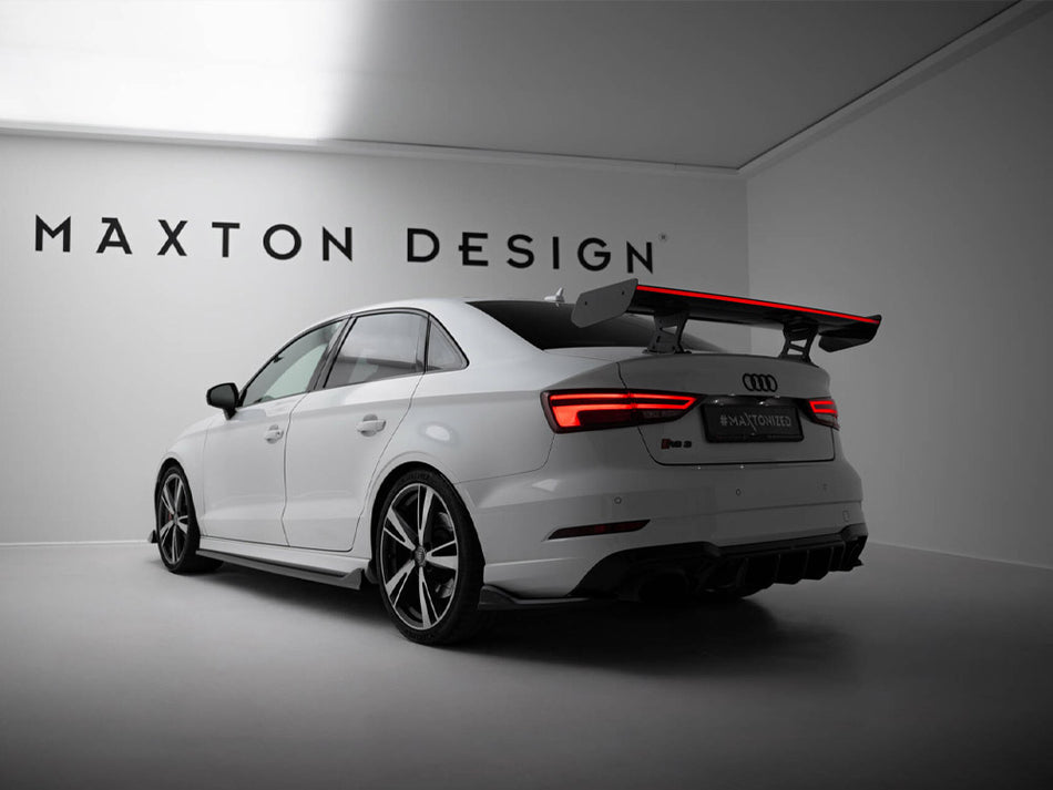 Maxton Design Carbon Spoiler With Internal Brackets Uprights + LED Audi A3 / A3 S-Line / S3 / RS3 Sedan 8V / 8V Facelift - CF-AU-S3-8V-S-WING5-INT-245-P+LED - Image 2