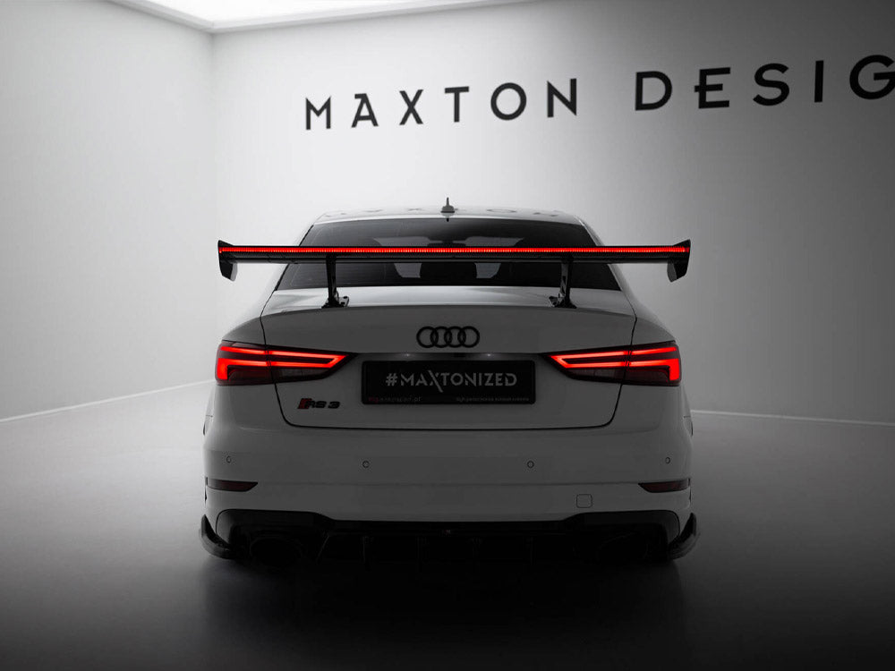 Maxton Design Carbon Spoiler With Internal Brackets Uprights + LED Audi A3 / A3 S-Line / S3 / RS3 Sedan 8V / 8V Facelift - CF-AU-S3-8V-S-WING5-INT-245-P+LED - Image 3