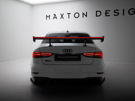 Maxton Design Carbon Spoiler With Internal Brackets Uprights + LED Audi A3 / A3 S-Line / S3 / RS3 Sedan 8V / 8V Facelift - CF-AU-S3-8V-S-WING5-INT-245-P+LED - Image 3