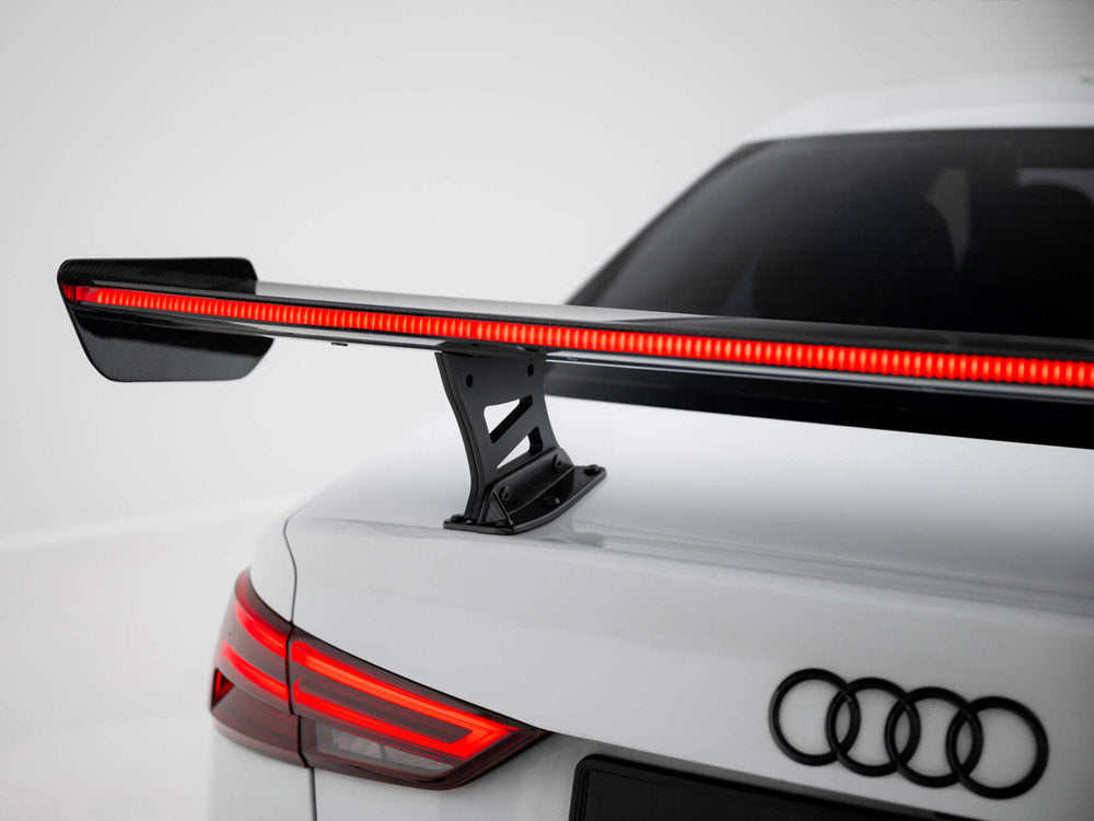 Maxton Design Carbon Spoiler With Internal Brackets Uprights + LED Audi A3 / A3 S-Line / S3 / RS3 Sedan 8V / 8V Facelift - CF-AU-S3-8V-S-WING5-INT-245-P+LED - Image 6