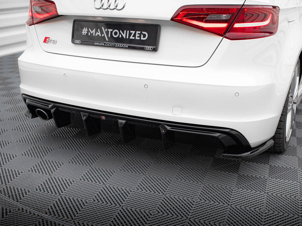 Maxton Design Rear Valance Audi A3 S-Line Sportback 8V (Version with single exhaust tips on one side) - AU-S3-8V-SB-RS1GO_ - Image 3