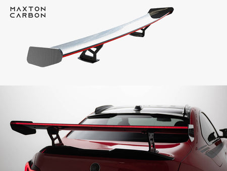 Maxton Design Carbon Spoiler With Internal Brackets Uprights + LED BMW M2 G87 - CF-BM-M2-G87-WING5-INT-245-P+LED - Image 1