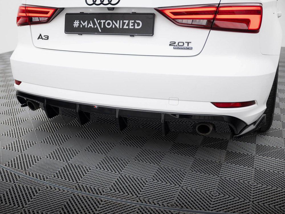 Maxton Design Rear Valance Audi A3 Sedan 8V Facelift (Version with single exhaust tips on both sides) - AU-A3-8VF-S-RS1GO_O - Image 3