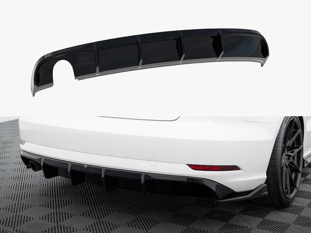 Maxton Design Rear Valance Audi A3 Sedan 8V Facelift (Version with single exhaust tips on one side) - AU-A3-8VF-S-RS1GO_ - Image 1