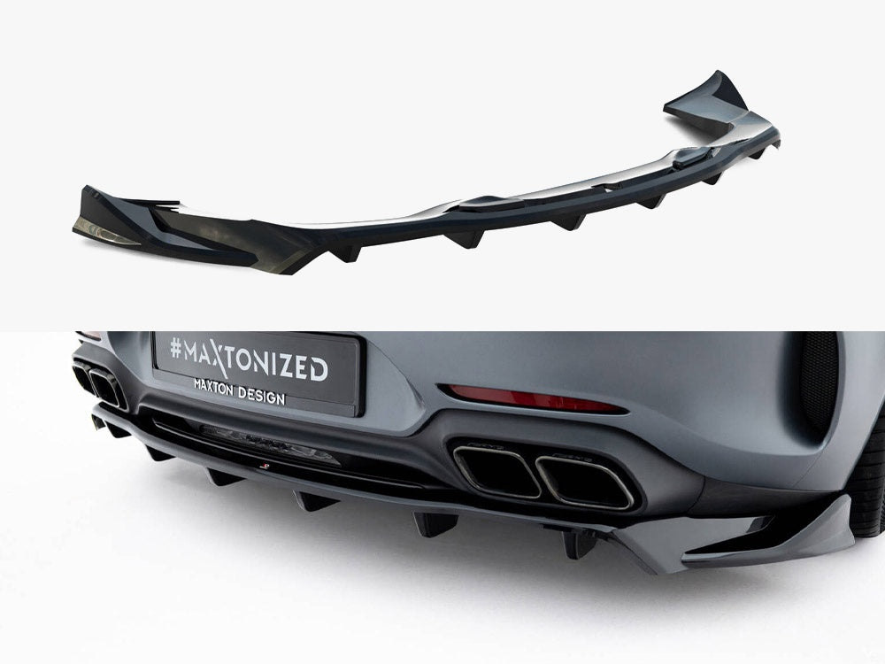 Maxton Design Rear Splitter (Vertical Bars) Mercedes-AMG GT C C190 Facelift - ME-AMG-GTC-1F-RD1G+RD2G - Image 1