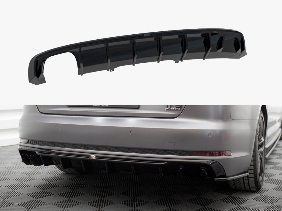 Maxton Design Rear Valance Audi A4 S-Line B9 (Version with dual exhaust tips on one side) - AU-A4-B9-SLINE-RS1GOO_ - Image 1