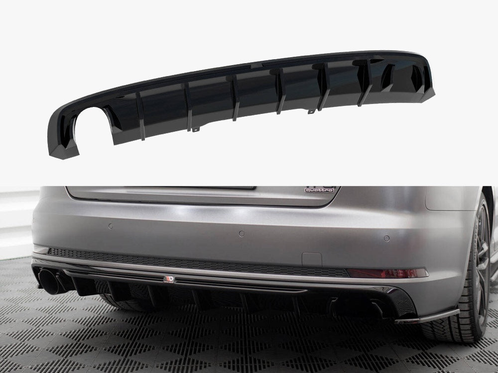 Maxton Design Rear Valance Audi A4 S-Line B9 (Version with single exhaust tip on one side) - AU-A4-B9-SLINE-RS1GO_ - Image 1