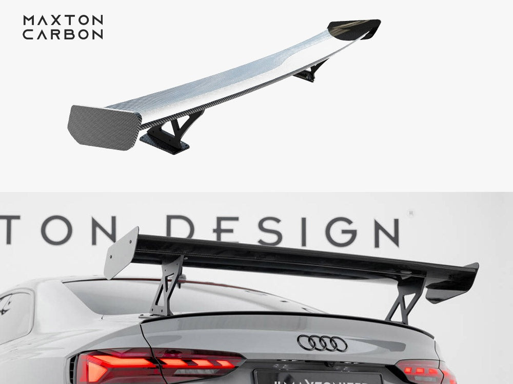 Maxton Design Carbon Spoiler With External Brackets Uprights V.1 Audi A5 / A5 S-Line / S5 / RS5 Coupe F5 / F5 Facelift - CF-AU-S5-2F-C-WING5-EXT-245-P-1 - Image 1