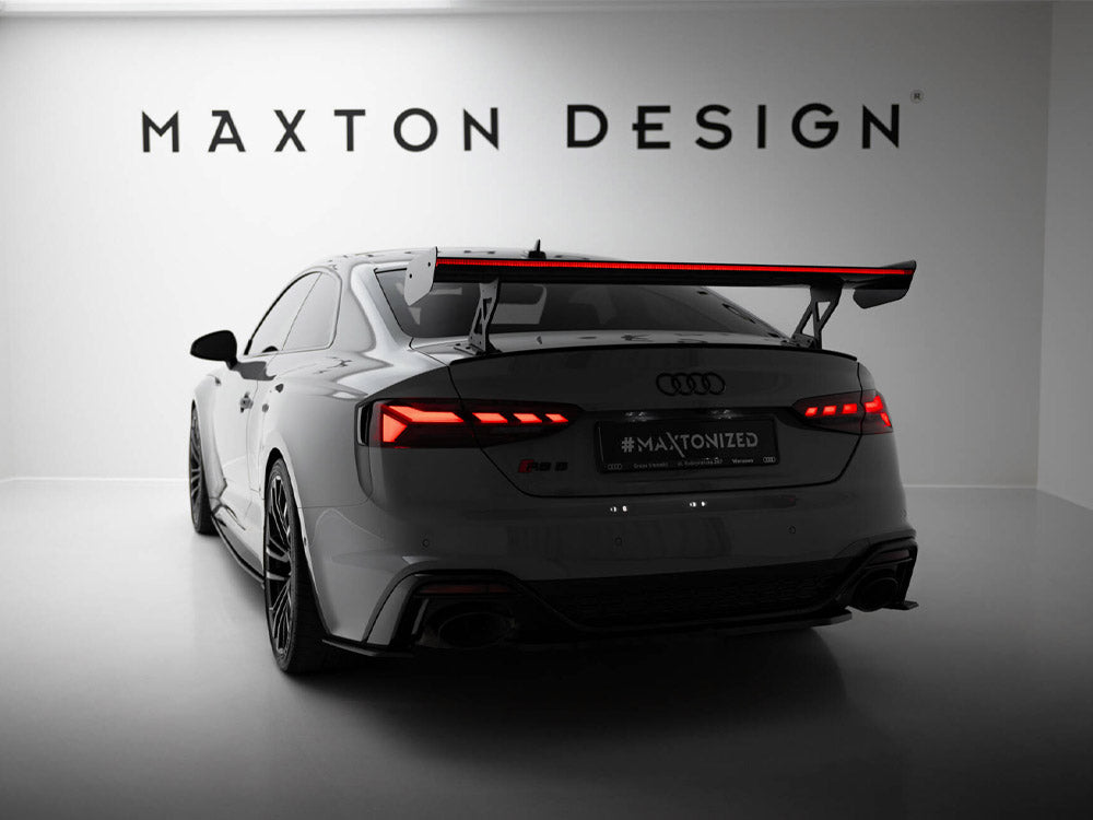 Maxton Design Carbon Spoiler With External Brackets Uprights V.1 + LED Audi A5 / A5 S-Line / S5 / RS5 Coupe F5 / F5 Facelift - CF-AU-S5-2F-C-WING5-EXT-245-P+LED-1 - Image 2