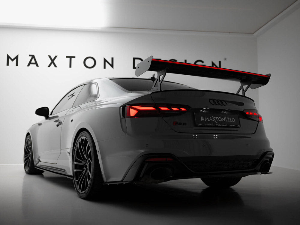 Maxton Design Carbon Spoiler With External Brackets Uprights V.1 + LED Audi A5 / A5 S-Line / S5 / RS5 Coupe F5 / F5 Facelift - CF-AU-S5-2F-C-WING5-EXT-245-P+LED-1 - Image 3