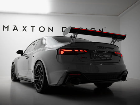 Maxton Design Carbon Spoiler With External Brackets Uprights V.1 + LED Audi A5 / A5 S-Line / S5 / RS5 Coupe F5 / F5 Facelift - CF-AU-S5-2F-C-WING5-EXT-245-P+LED-1 - Image 3