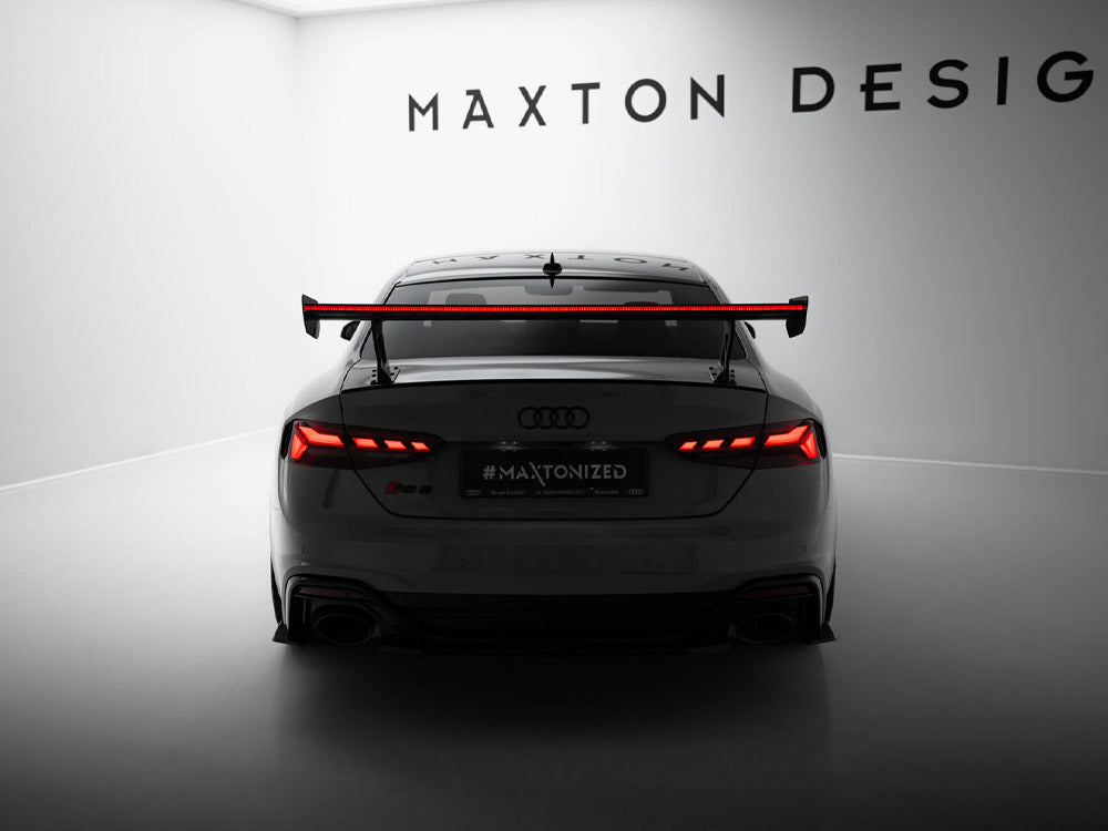 Maxton Design Carbon Spoiler With External Brackets Uprights V.1 + LED Audi A5 / A5 S-Line / S5 / RS5 Coupe F5 / F5 Facelift - CF-AU-S5-2F-C-WING5-EXT-245-P+LED-1 - Image 4