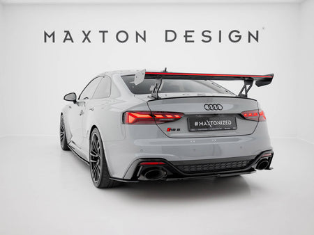 Maxton Design Carbon Spoiler With External Brackets Uprights V.1 + LED Audi A5 / A5 S-Line / S5 / RS5 Coupe F5 / F5 Facelift - CF-AU-S5-2F-C-WING5-EXT-245-P+LED-1 - Image 6