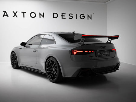 Maxton Design Carbon Spoiler With External Brackets Uprights V.2 + LED Audi A5 / A5 S-Line / S5 / RS5 Coupe F5 / F5 Facelift - CF-AU-S5-2F-C-WING5-EXT-245-P+LED-2 - Image 3