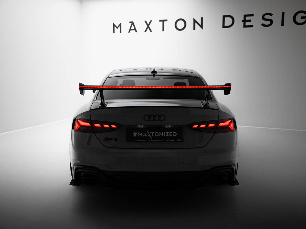 Maxton Design Carbon Spoiler With External Brackets Uprights V.2 + LED Audi A5 / A5 S-Line / S5 / RS5 Coupe F5 / F5 Facelift - CF-AU-S5-2F-C-WING5-EXT-245-P+LED-2 - Image 4
