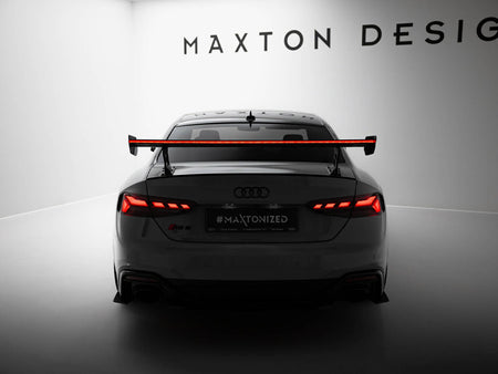 Maxton Design Carbon Spoiler With External Brackets Uprights V.2 + LED Audi A5 / A5 S-Line / S5 / RS5 Coupe F5 / F5 Facelift - CF-AU-S5-2F-C-WING5-EXT-245-P+LED-2 - Image 4