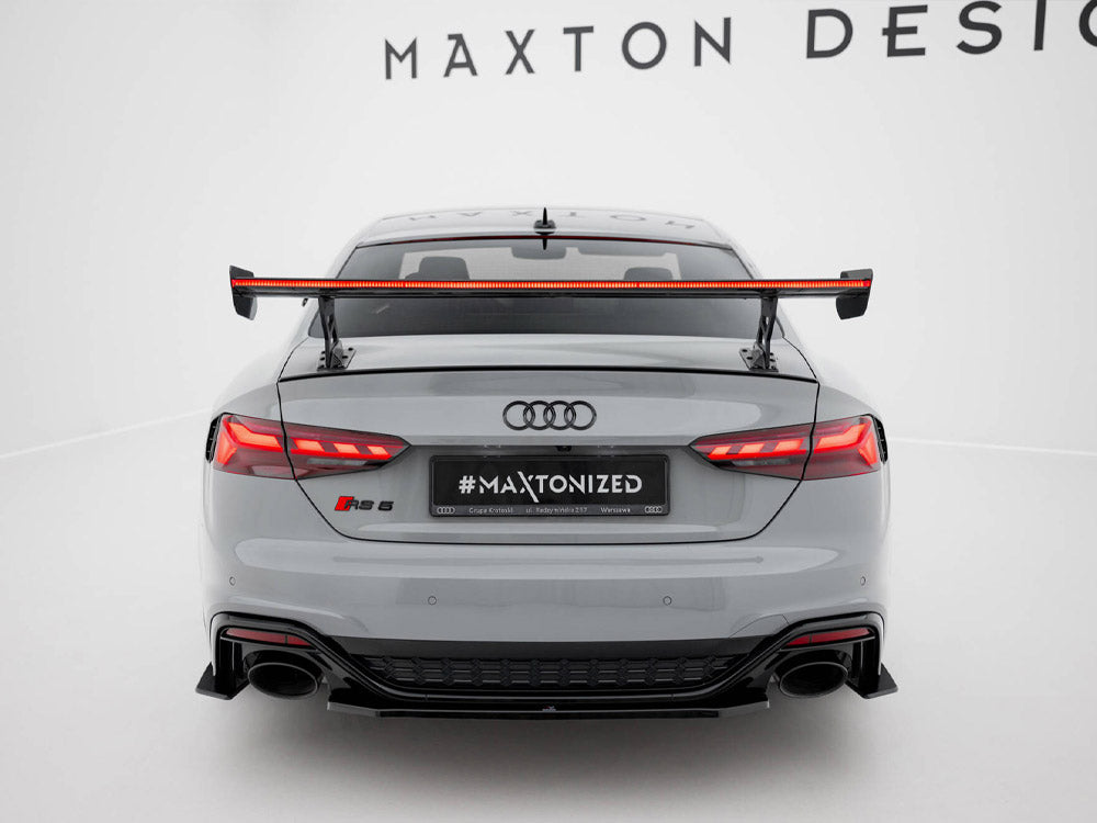 Maxton Design Carbon Spoiler With External Brackets Uprights V.2 + LED Audi A5 / A5 S-Line / S5 / RS5 Coupe F5 / F5 Facelift - CF-AU-S5-2F-C-WING5-EXT-245-P+LED-2 - Image 6