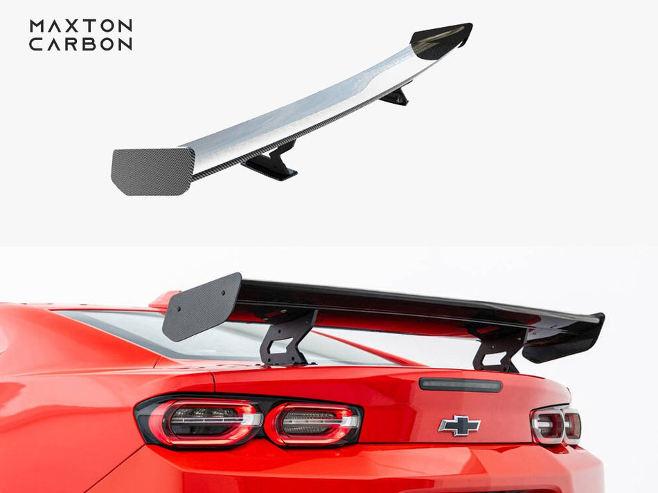 Maxton Design Carbon Spoiler With Internal Brackets Uprights Chevrolet Camaro SS Mk6 Facelift - CF-CH-CA-6F-SS-WING5-INT-245-P - Image 1
