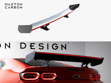 Maxton Design Carbon Spoiler With Internal Brackets Uprights + LED Chevrolet Camaro SS Mk6 Facelift - CF-CH-CA-6F-SS-WING5-INT-245-P+LED - Image 1