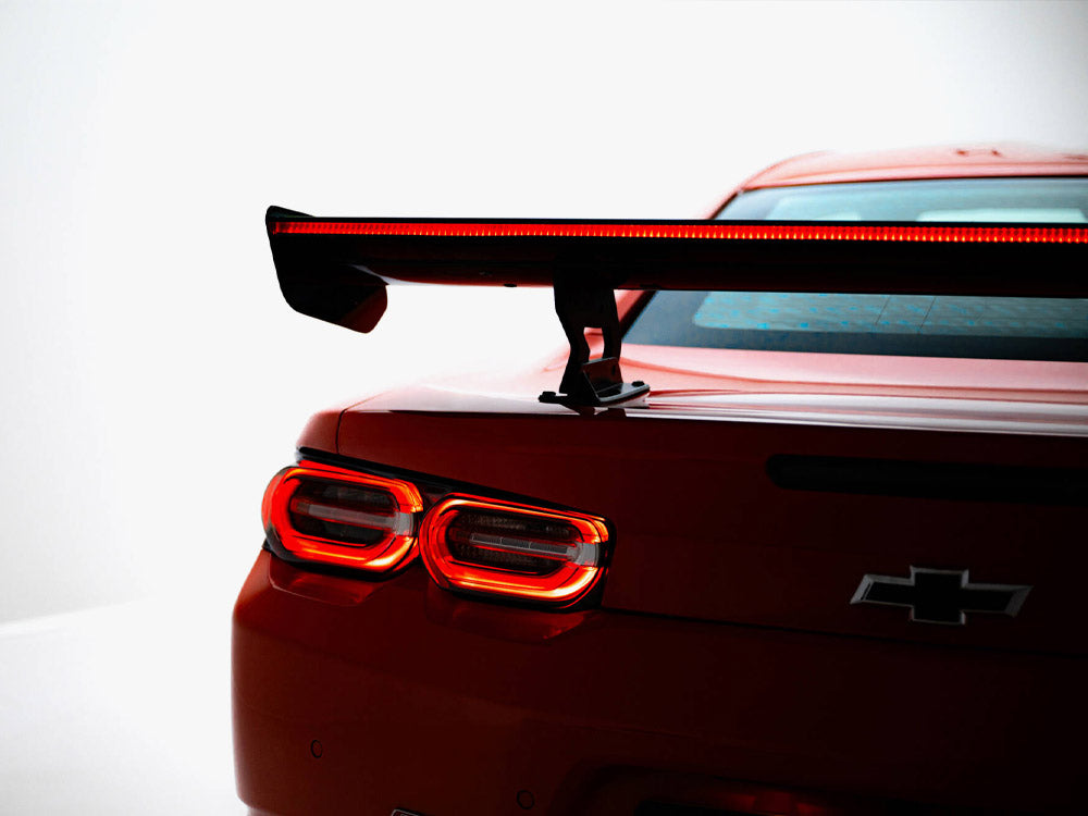 Maxton Design Carbon Spoiler With Internal Brackets Uprights + LED Chevrolet Camaro SS Mk6 Facelift - CF-CH-CA-6F-SS-WING5-INT-245-P+LED - Image 4