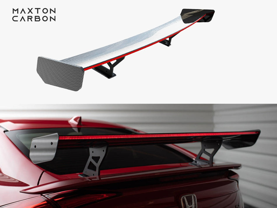 Maxton Design Carbon Spoiler With Internal Brackets Uprights + LED Honda Civic SI Mk10 - CF-HO-CI-10-SI-WING5-INT-245-P+LED - Image 1