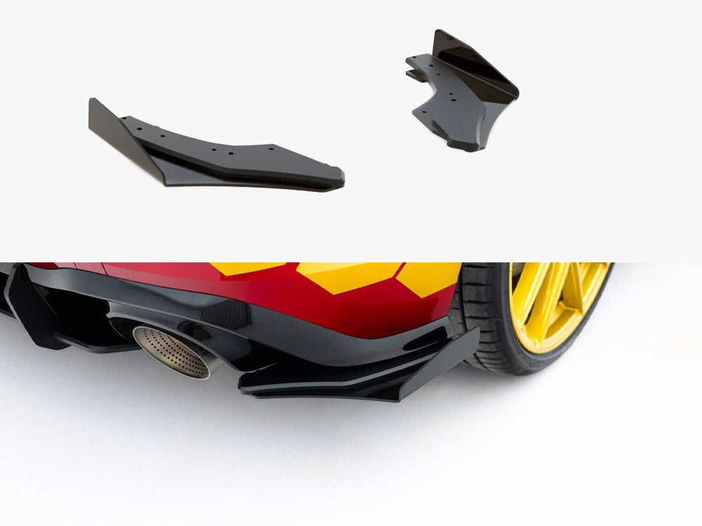 Maxton Design Street PRO Rear Side Splitters + Flaps Volkswagen Golf GTI Clubsport Mk8 Facelift - VWGO8GTICSCNC-RSD1B+RSF1G - Image 1