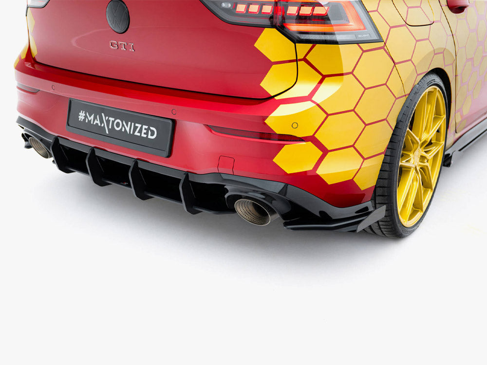 Street PRO Rear Side Splitters + Flaps Volkswagen Golf GTI Clubsport Mk8 Facelift