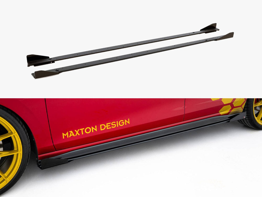 Maxton Design Street PRO Side Skirts Diffusers + Flaps Volkswagen Golf GTI Clubsport Mk8 Facelift - VWGO8GTICNC-SD1B+SRF1G - Image 1