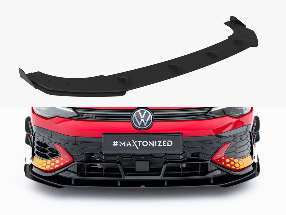 Maxton Design Street PRO Front Splitter + Flaps Volkswagen Golf GTI Clubsport Mk8 Facelift - VWGO8FGTICSCNC-FD1B+FSF1G - Image 1