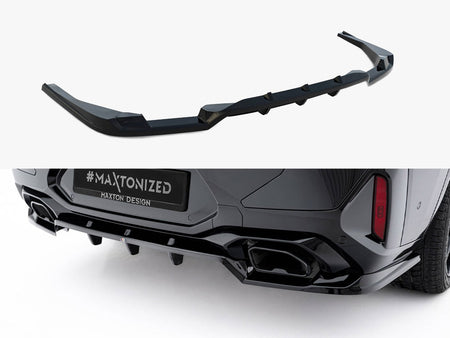 Maxton Design Rear Splitter (Vertical Bars) V.2 BMW X4 M-Pack G02 Facelift - BM-X4-02F-MPACK-RD2G+RD3G - Image 1