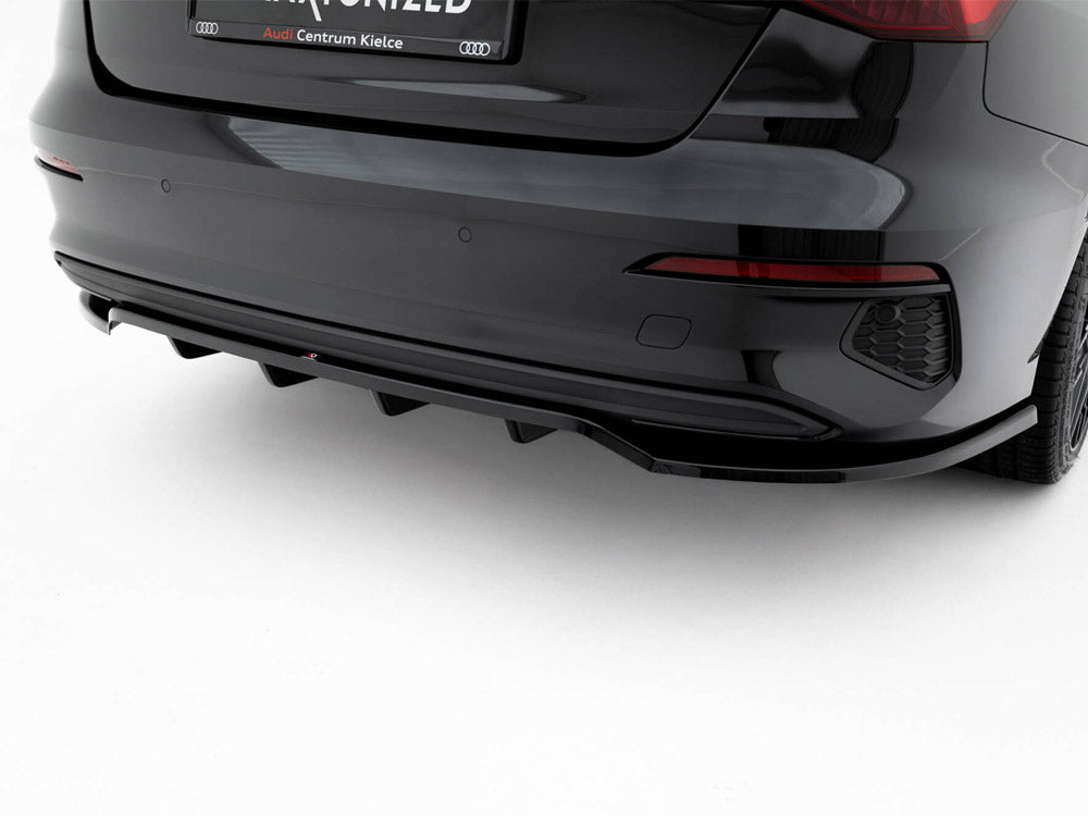 Maxton Design Rear Splitter (Vertical Bars) Audi A3 Sedan 8Y - AU-A3-8Y-S-RD1G+RD2G - Image 3