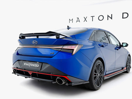 Maxton Design Central  Rear Splitter (Vertical Bars) Hyundai Elantra N Mk7 - HY-EL-7-N-RD1G+RD2G - Image 2