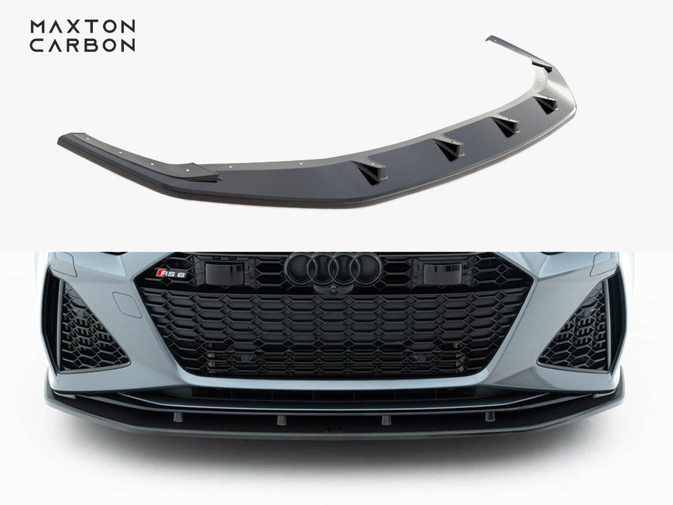 Maxton Design Carbon Fiber Front Splitter Audi RS6 C8 / RS7 C8 - CF-AU-RS6-C8-FD1-245-P - Image 1