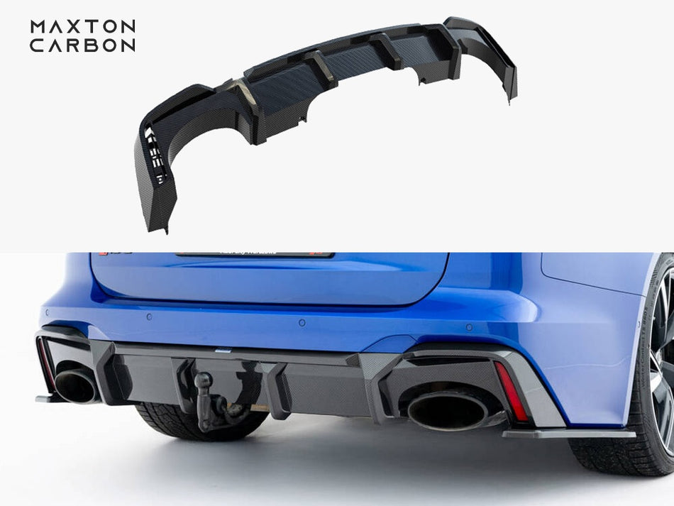 Prepreg Carbon Fiber Rear Diffuser Audi RS6 C8 / C8 Facelift (version with towbar)