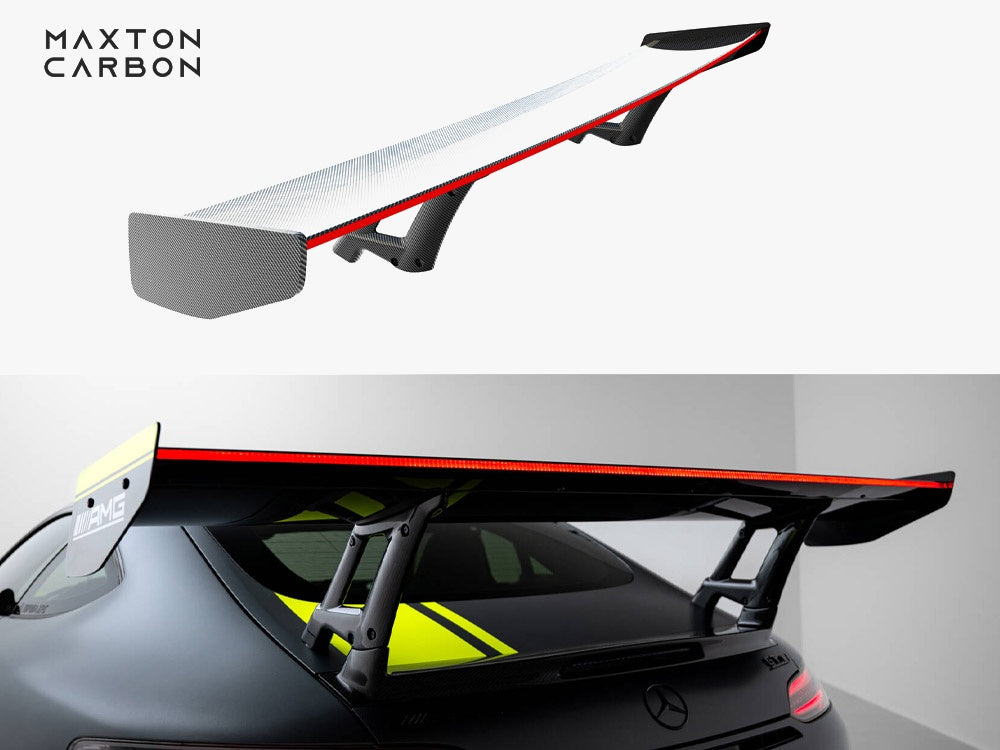 Maxton Design Carbon Spoiler + LED Mercedes-AMG GTR C190 Facelift - CF-ME-AMG-GTR-1F-WING4-245-P+LED - Image 1