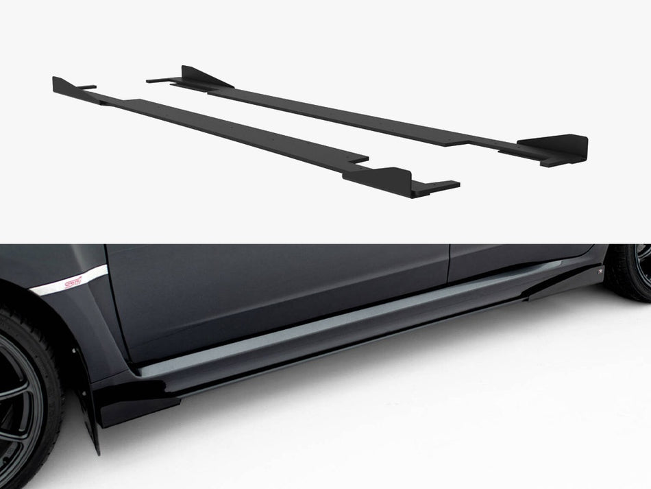 Maxton Design Street PRO Side Skirts Diffusers + Flaps Subaru Impreza WRX STI Mk3 Facelift - SUIM3FWRXSTICNC-SD1B+SF1G - Image 1