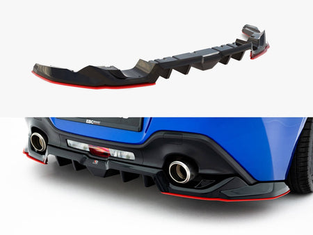 Maxton Design Central Rear Splitter (Vertical Bars) V.2 Subaru BRZ Mk2 - TO-GR86-1-RD2G+RD5G+RD2RRED - Image 1