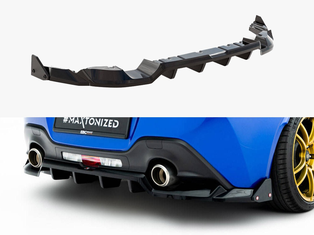 Maxton Design Central Rear Splitter (Vertical Bars) V.1 + Flaps Subaru BRZ Mk2 - TO-GR86-1-RD1G+RD4G+RSF1B - Image 1