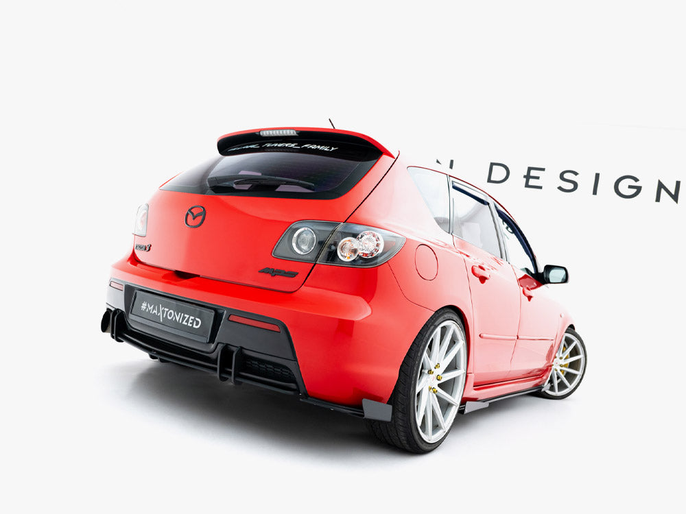 Maxton Design Street PRO Rear Side Splitters + Flaps Mazda 3 MPS Mk1 EU Version - MA3MPS1CNC-RSD2B+RSF2G - Image 2