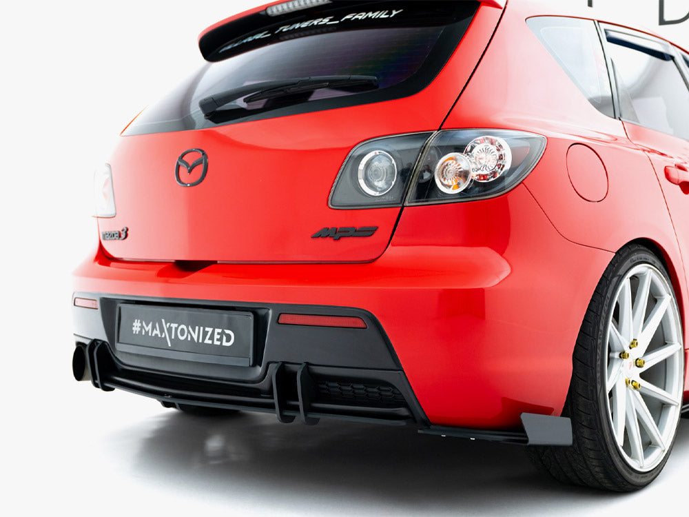 Maxton Design Street PRO Rear Side Splitters + Flaps Mazda 3 MPS Mk1 EU Version - MA3MPS1CNC-RSD2B+RSF2G - Image 3
