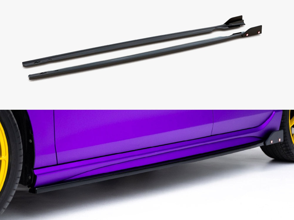 Maxton Design Side Skirts Diffusers V.2 + Flaps Volkswagen Golf R Mk8 Facelift - VW-GO-8-R-SD2G+SF - Image 1