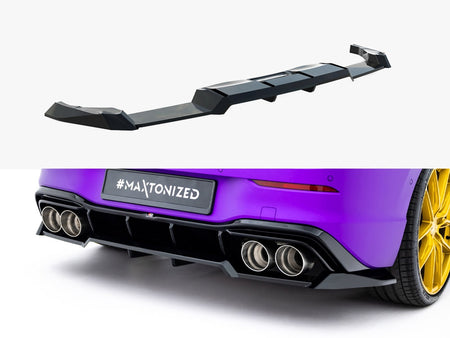 Maxton Design Rear Splitter (Vertical Bars) V.2 Volkswagen Golf R Mk8 / Mk8 Facelift - VW-GO-8F-R-RD1G+RD3G - Image 1