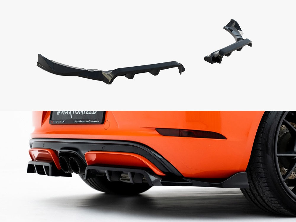 Maxton Design Rear Splitter (Vertical Bars) Porsche 718 Cayman GTS 982c -  PO-CA-718-GTS-RD1G+RSD2G - Image 1