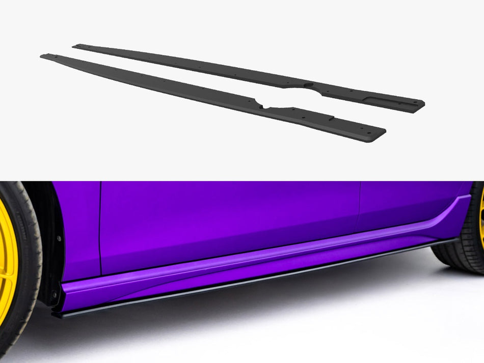 Maxton Design Street PRO Side Skirts Diffusers Volkswagen Golf R Mk8 Facelift - VWGO8RCNC-SD1B - Image 1