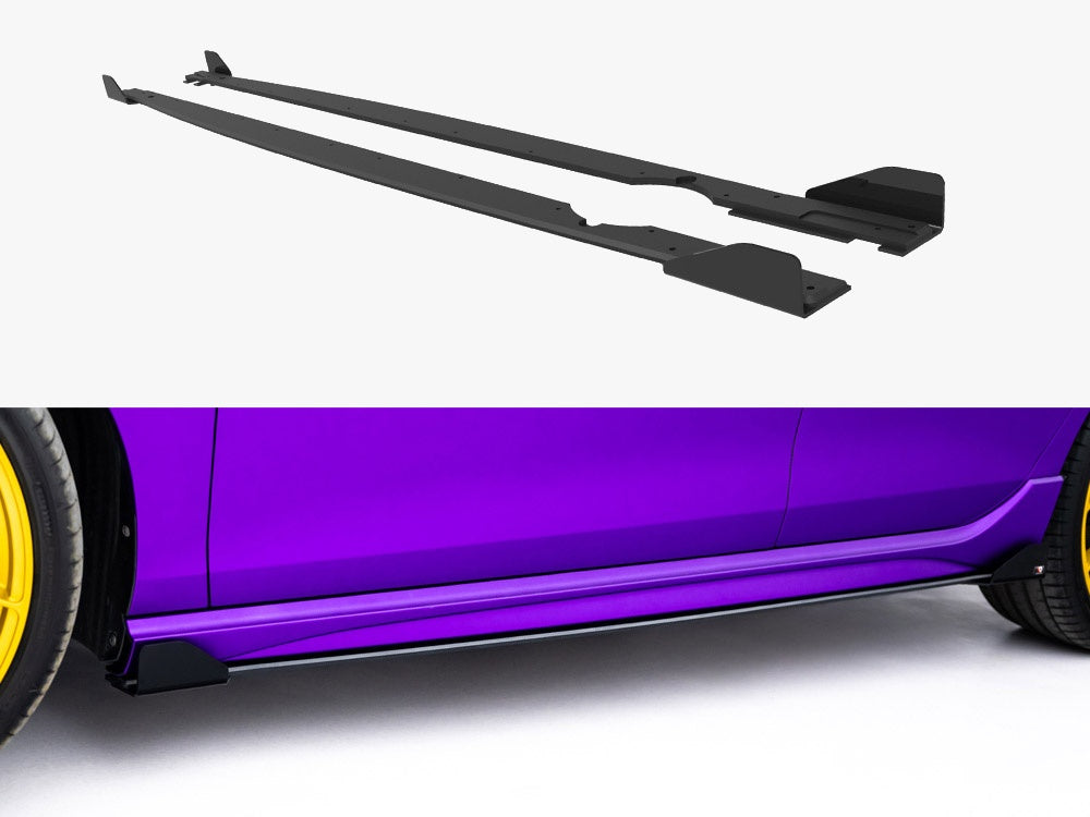 Maxton Design Street PRO Side Skirts Diffusers + Flaps Volkswagen Golf R Mk8 / Mk8 Facelift - VWGO8RCNC-SD1B+SF1G - Image 1