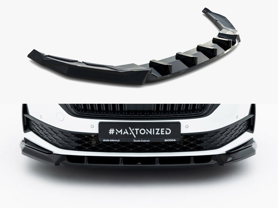 Maxton Design Front Splitter Skoda Octavia Sportline Liftback / Estate Mk4 Facelift - SK-OC-4F-SL-FD1G - Image 1