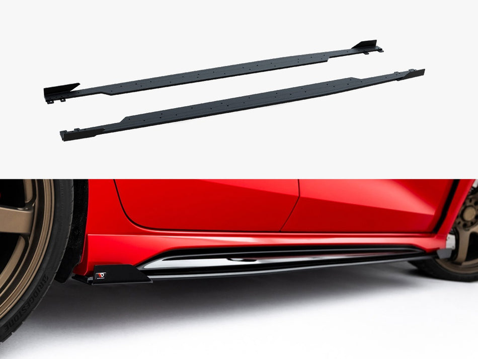 Maxton Design Street PRO Side Skirt Diffusers + Flaps Audi RS3 Sedan 8Y Facelift - AURS38YFSCNC-SD1B+SF1G - Image 1