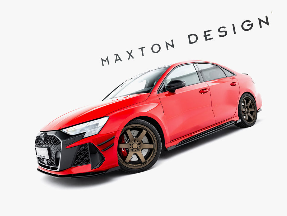 Maxton Design Street PRO Side Skirt Diffusers + Flaps Audi RS3 Sedan 8Y Facelift - AURS38YFSCNC-SD1B+SF1G - Image 2