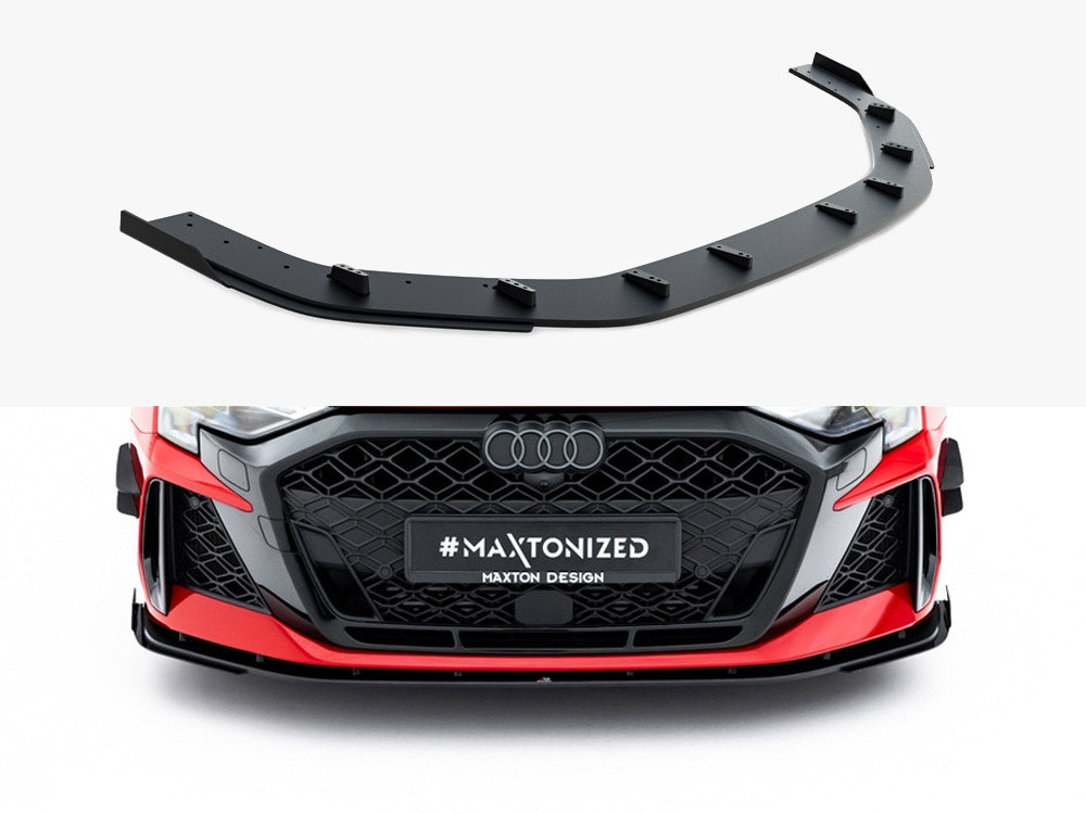 Maxton Design Street PRO Front Splitter + Flaps Audi RS3 Sedan 8Y Facelift - AURS38YFSCNC-FD1B+FSF1G - Image 1